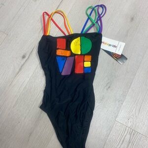 Colorful Love Graphic One Piece Swimsuit